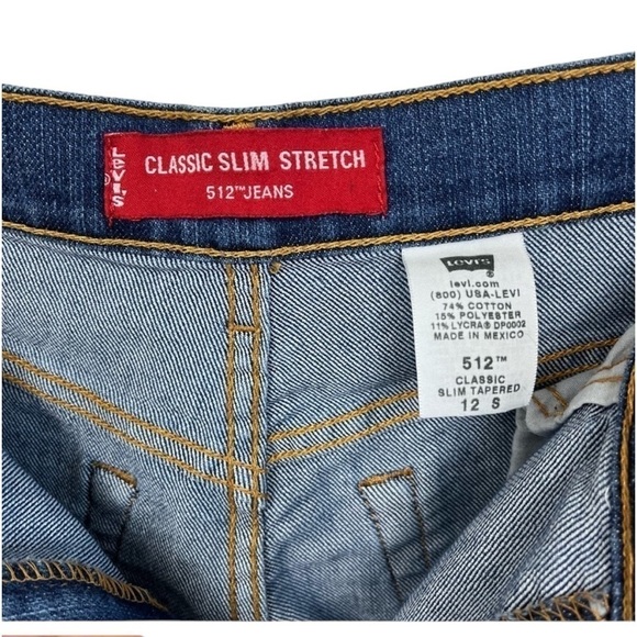 Levi 512 Classic Slim Stretch. Size 12 Short - Picture 3 of 6